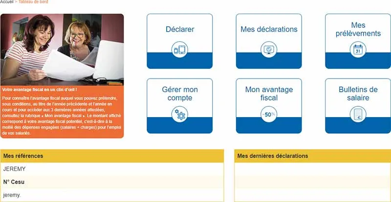 Déclarer son salarié CESU sur le site de l'URSSAF