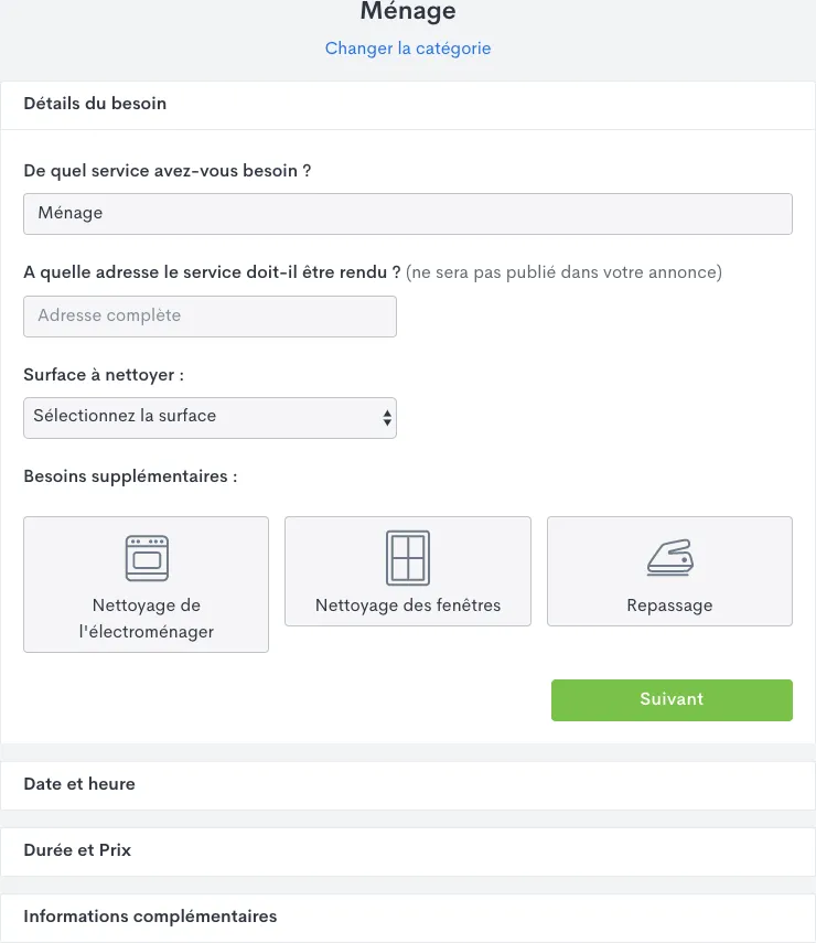 Poster une annonce de ménage sur Yoojo